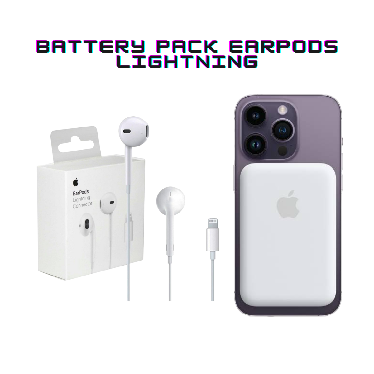 Pack Audifonos Earpods Lightning + iBattery pack