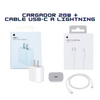 Pack  Cargador 20w + Cable USB-C a Lightning Apple A1